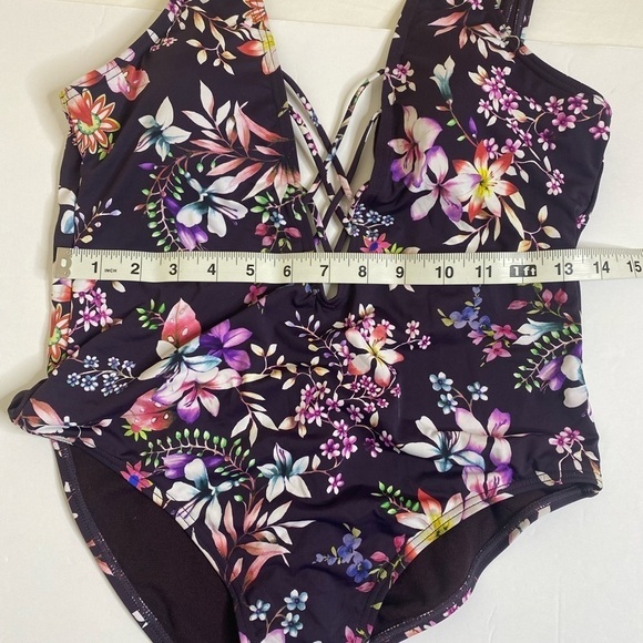 HOBIE floral one piece Swimsuit size large - Picture 9 of 9